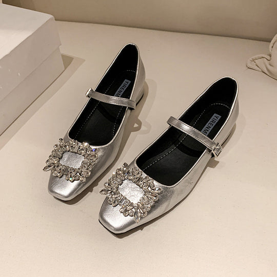 Damen Ballerinas mit funkelndem Schmuckdetail EB