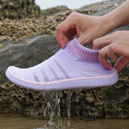 Damen atmungsaktive Sport-Sneaker mit elastischem Schaft und rutschfester Sohle EB