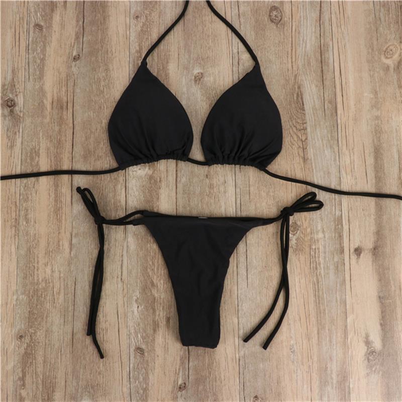 Damen Bikini-Set mit verstellbaren Trägern und minimalistischem Design EB
