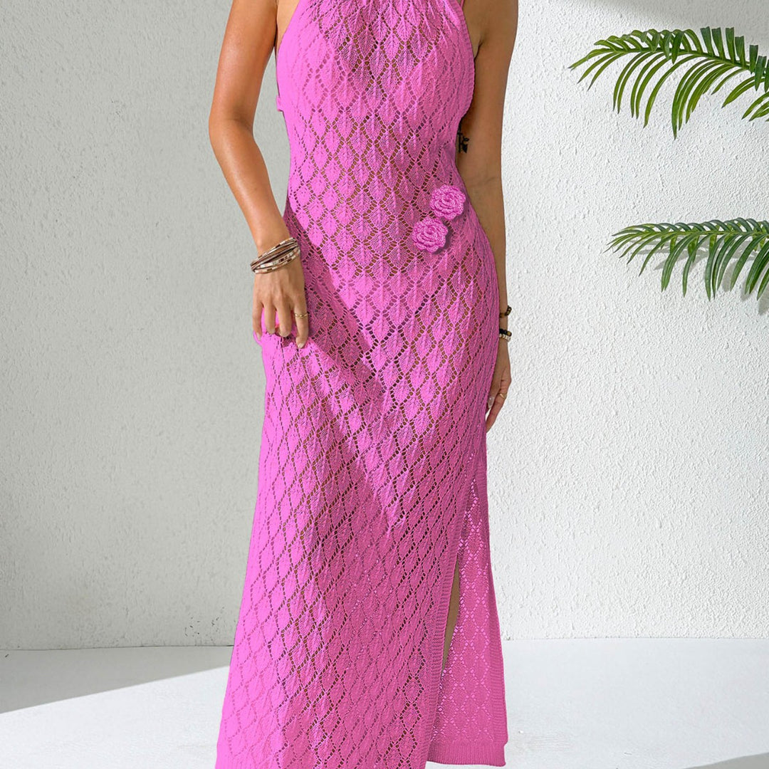 Damen eleganter Häkel-Maxikleid EB