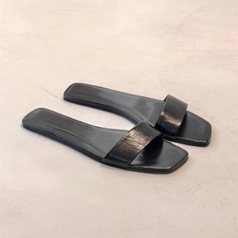 Damen Minimalistische Slides im zeitgenössischen Design mit breiter Riemenfront und bequemer Fußbettgestaltung EB