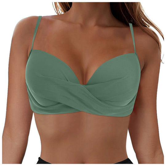 Damen Elegantes Bikinioberteil mit Wickeldesign EB