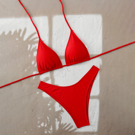 Damen Triangel-Bikini mit verstellbaren Bindebändern EB