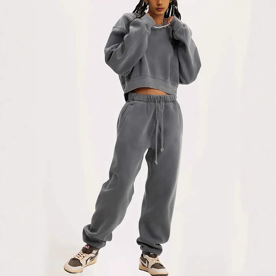 Damen Boxy-Sweatshirt mit überschnittener Schulter, verlängertem Rückenteil und brushed Fleece Eichborn Berlin