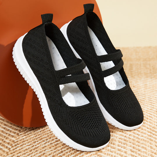 Damen Komfortable Slip-On Sneakers mit verstellbarem Riemen EB