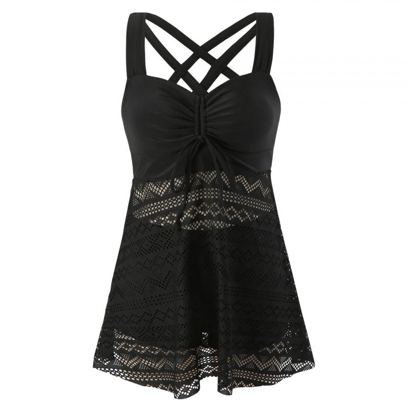 Damen Bade-Kleid mit eleganten Drapierungen und modischem Slip EB