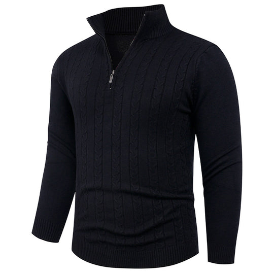 Herren Strukturierter Pullover mit ZIP-Kragen EB