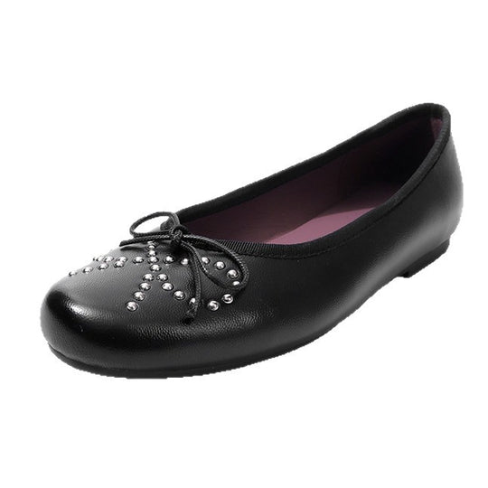 Damen Ballerinas mit schimmerndem Metallic-Obermaterial und Zierperlen EB