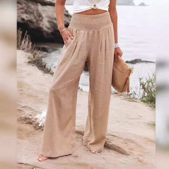 Damen Weite Leinenhose EB