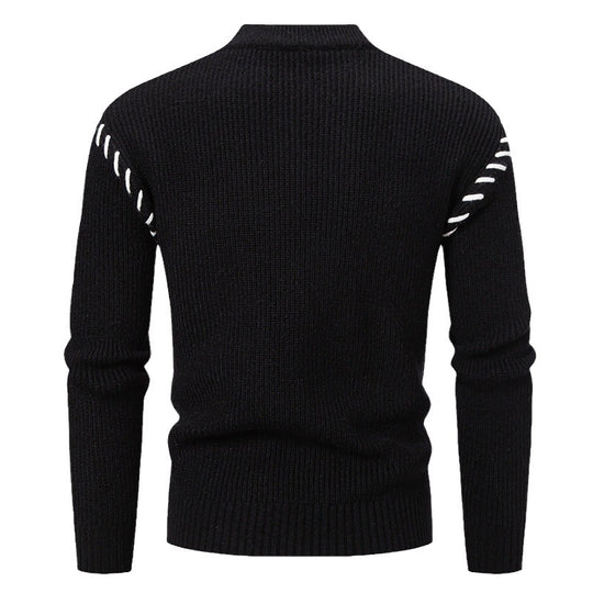 Herren modischer Strickpullover mit einzigartigem Design und hohem Kragen EB