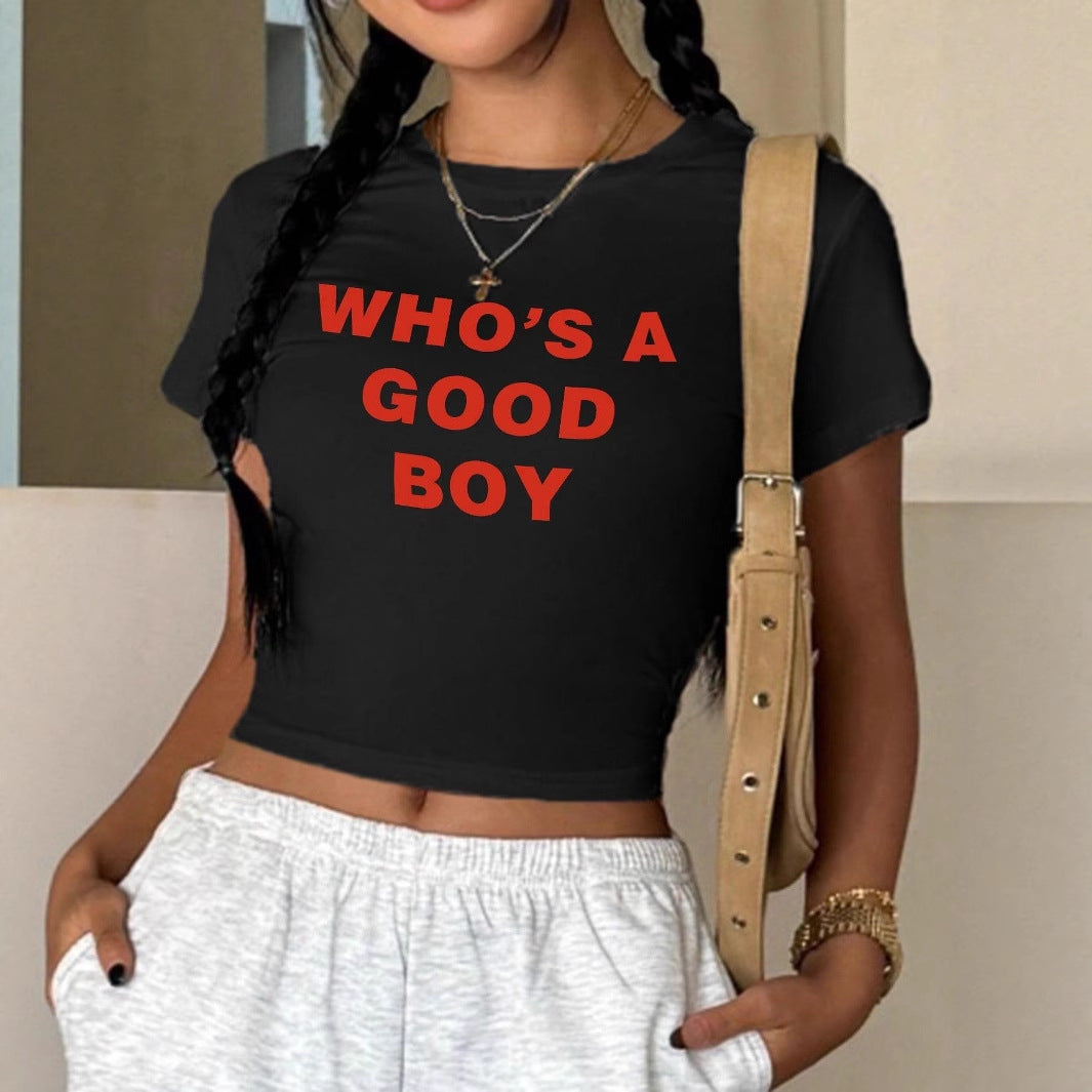 Damen Figurbetontes T-Shirt mit statement Hoodie EB