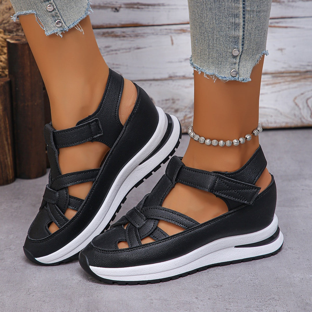 Damen Atmungsaktive Keilsandalen mit verstellbaren Riemen EB