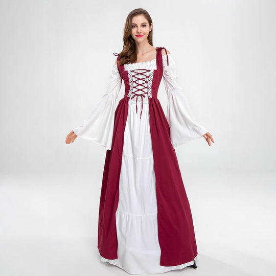 Damen historisches Märchenkleid mit elegantem Oberteil und ausgestellten Ärmeln EB