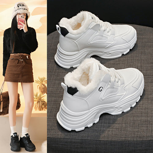 Damen Winterliche Chunky Sneakers mit kuscheligem Innenfutter EB