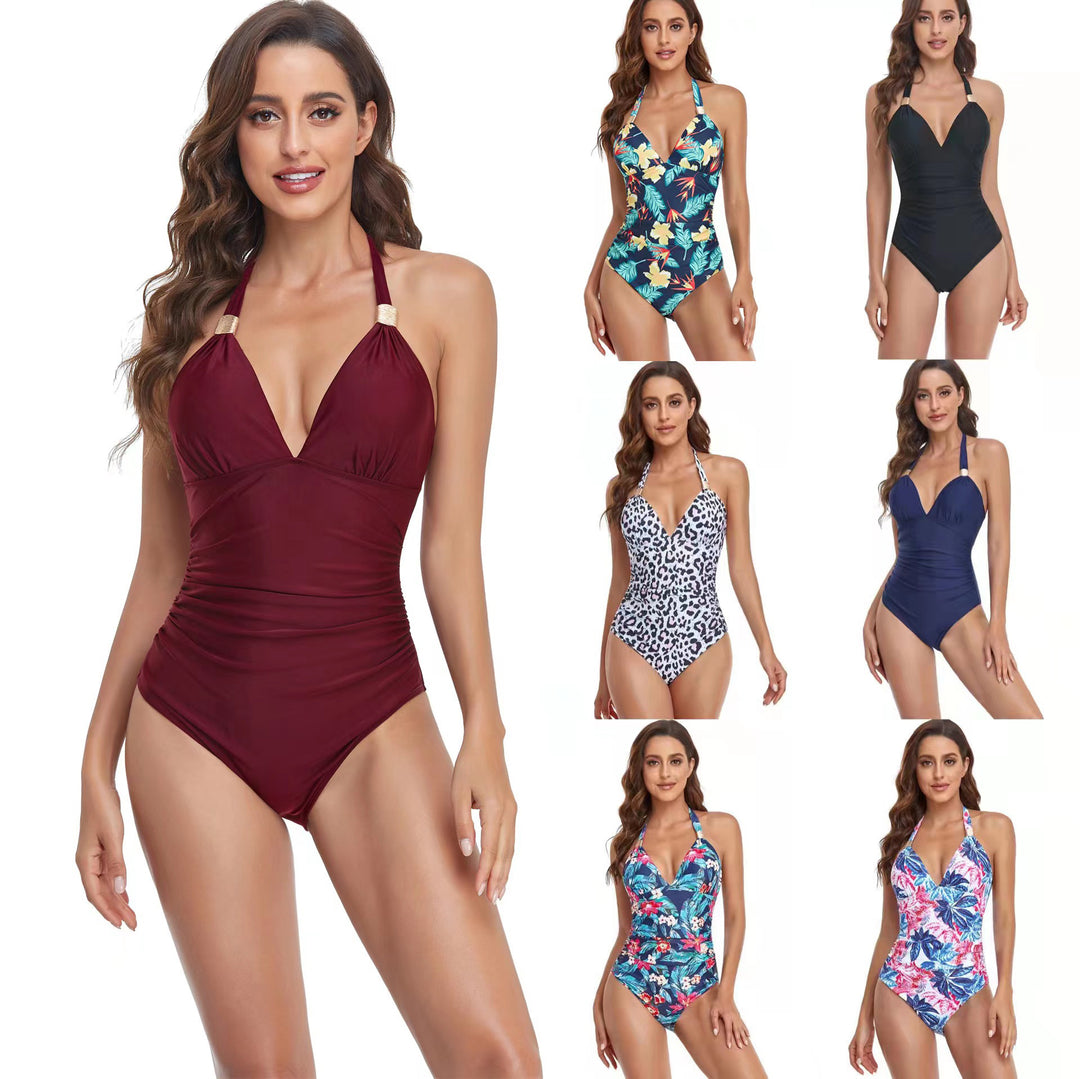Damen Eleganter Hochgeschnittener Badeanzug EB