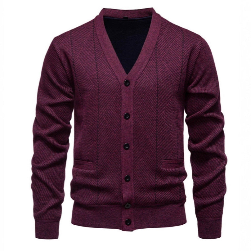 Herren modische Strickjacke mit einzigartigem Rautenmuster EB
