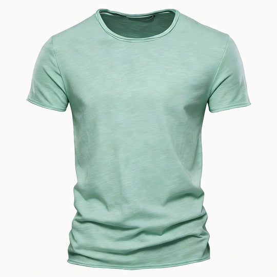 Herren nan leichtes Baumwollshirt mit Rundhalsausschnitt und schlanker Passform EB