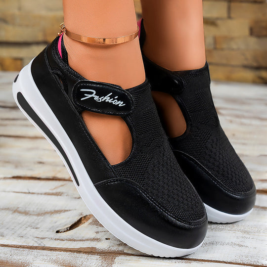 Damen Slip-On Freizeitschuhe mit elastischem Obermaterial und atmungsaktiver Sohle EB