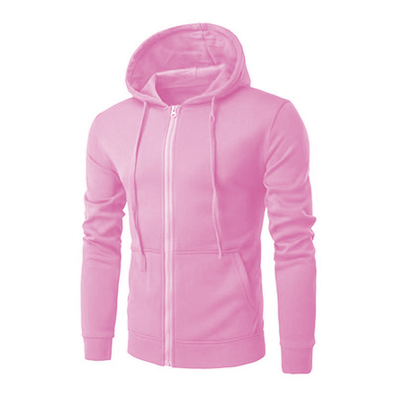 Herren nan Slim-Fit Kapuzensweatjacke mit mittigem Reißverschluss, doppellagiger Kapuze und praktischen Eingrifftaschen EB