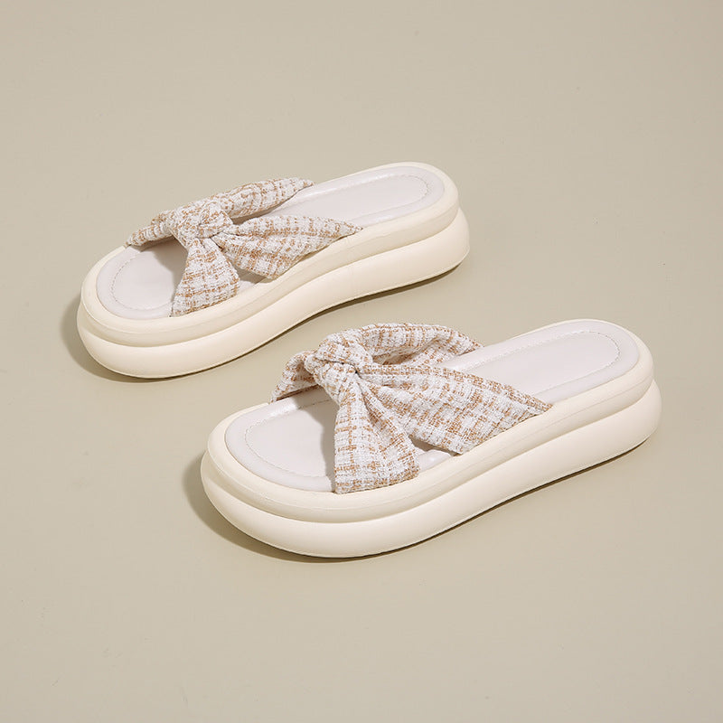 Damen Bequeme Slippers mit modischem Schleifen-Design EB