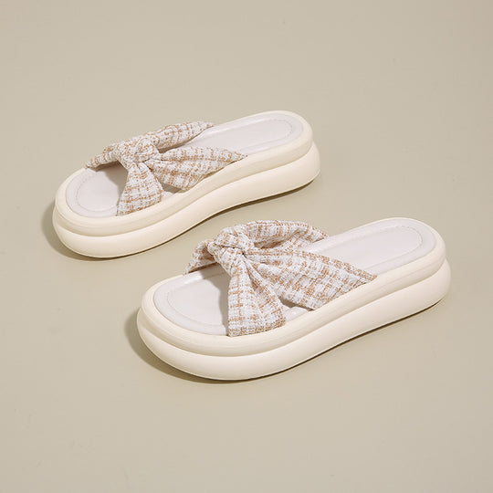 Damen Bequeme Slippers mit modischem Schleifen-Design EB
