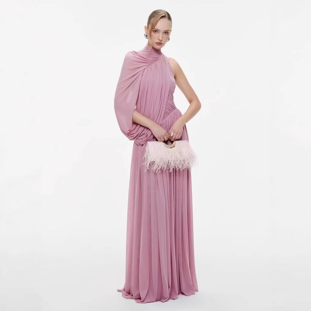 Damen Elegantes Abendkleid mit asymmetrischem Design und schicker Drapierung EB