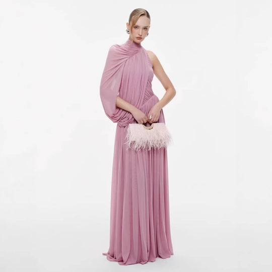 Damen Elegantes Abendkleid mit asymmetrischem Design und schicker Drapierung EB