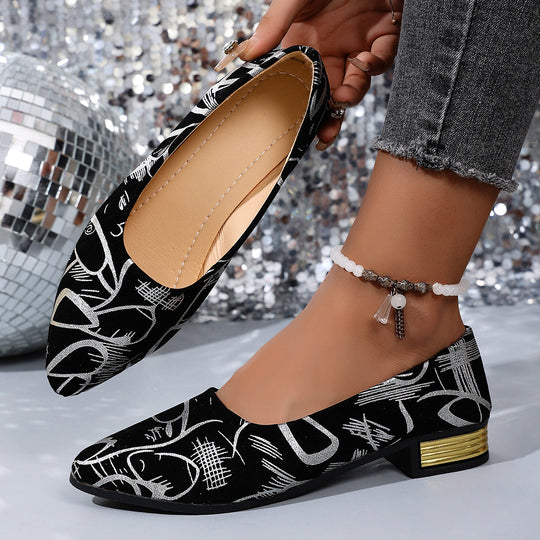 Damen Elegante Ballerinas mit modischem Druck und bequemem Innenfutter EB