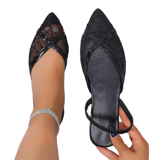 Damen elegante Ballerinas mit funkelndem Akzent und raffinierter Schnittführung EB