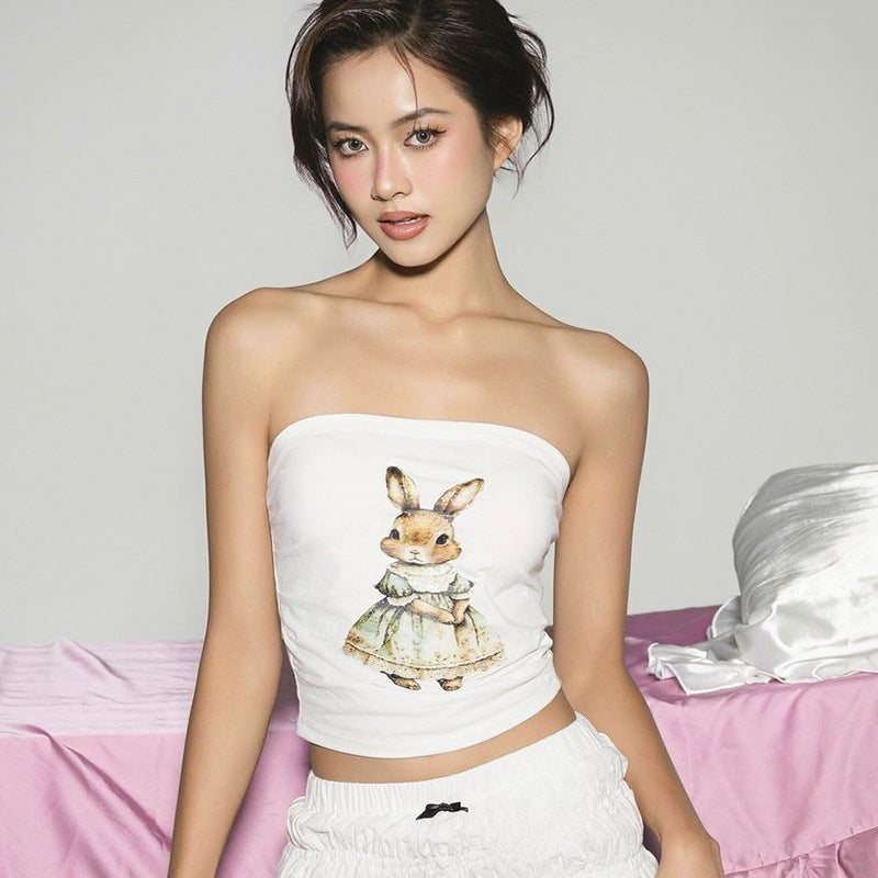 Damen Bandeau-Top mit verspieltem Tierdesign EB