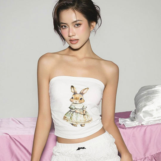Damen Bandeau-Top mit verspieltem Tierdesign EB