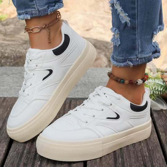 Damen Modische Sneaker mit trendiger Plateausohle EB