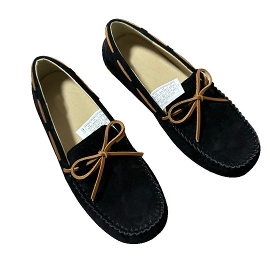 Damen Mokassin-Schuhe aus hochwertigem Wildleder mit eleganter Schnürung EB