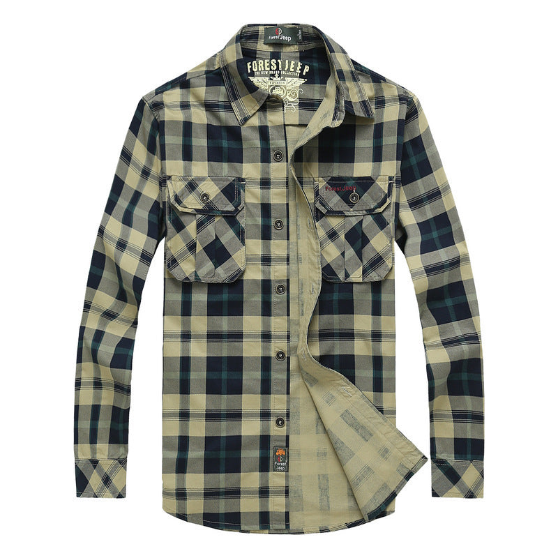 Herren Kariertes Overshirt im Workwear Stil mit aufgesetzten Brusttaschen EB