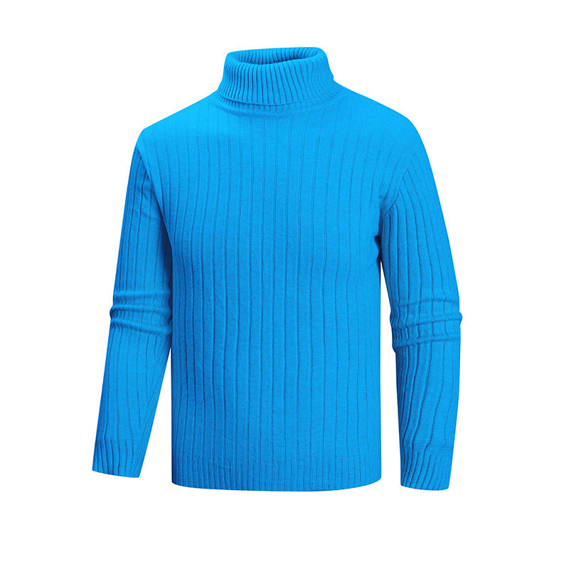 Herren eleganter Pullover mit hohem Kragen und feiner Rippenstruktur EB