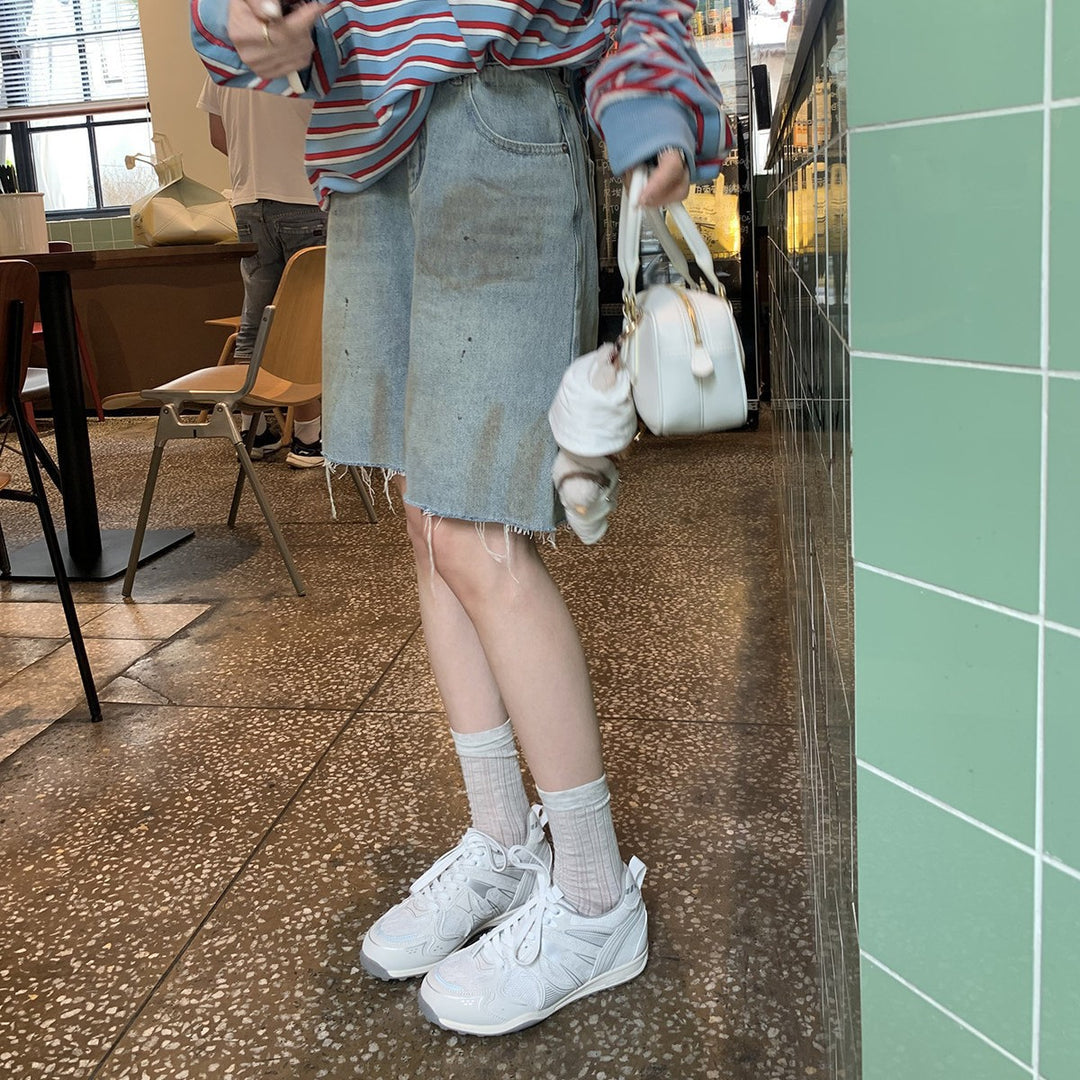 Damen modische Sneakers mit atmungsaktivem Mesh-Obermaterial und rutschfester Sohle EB