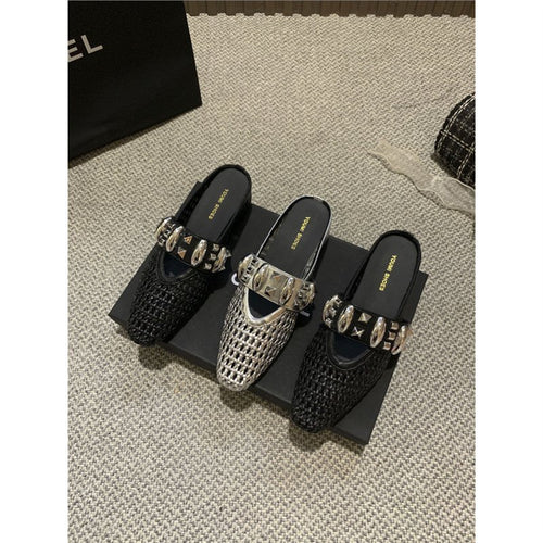 Damen elegante Mules mit modischem Netzdesign EB