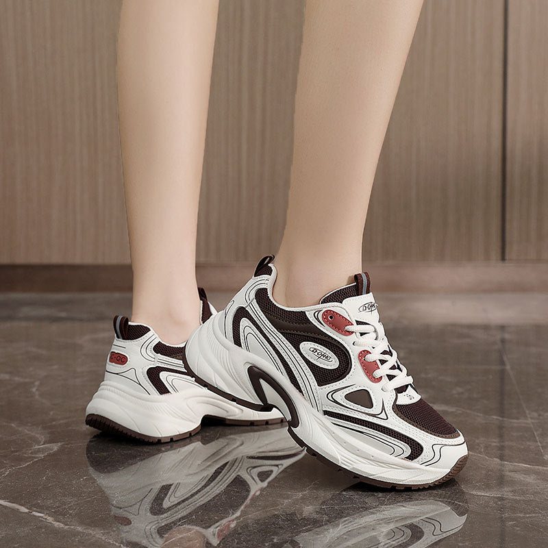 Damen Sportliche Sneakers mit atmungsaktiver Mesh-Oberfläche und gepolsterter Sohle EB