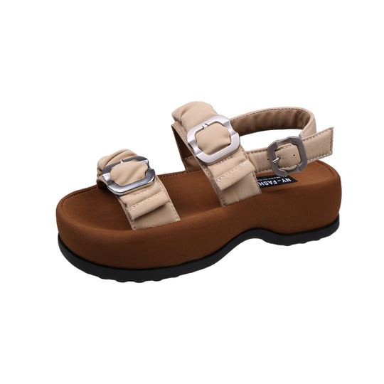 Damen Sandalen mit modischer Riemchenkonstruktion und robustem Plateau EB