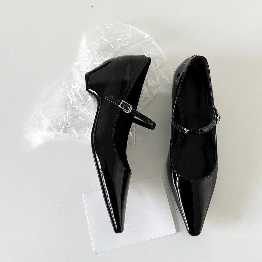 Damen elegante Ballerinas mit modischer Schnallenverzierung und bequemer Innensohle EB