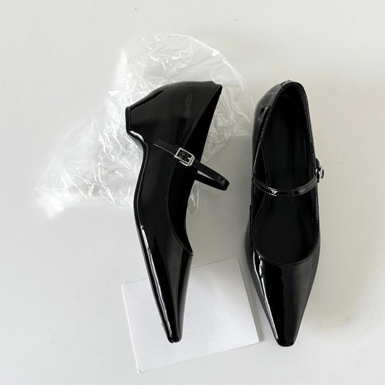 Damen elegante Ballerinas mit modischer Schnallenverzierung und bequemer Innensohle EB