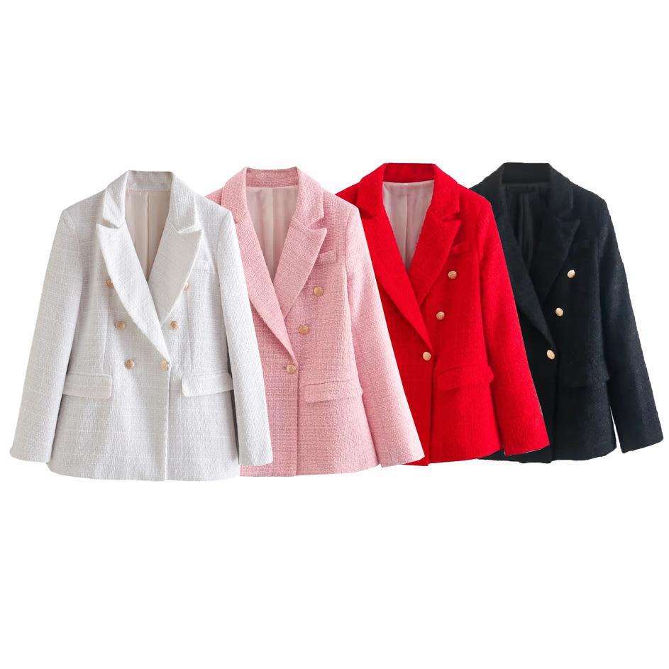 EB | Gemischter Doppelreiher Tweed Blazer Damen