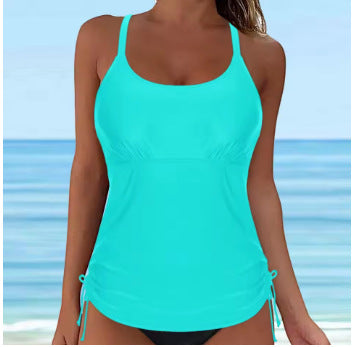 Damen lässiges Tankini-Oberteil mit Schnürung EB