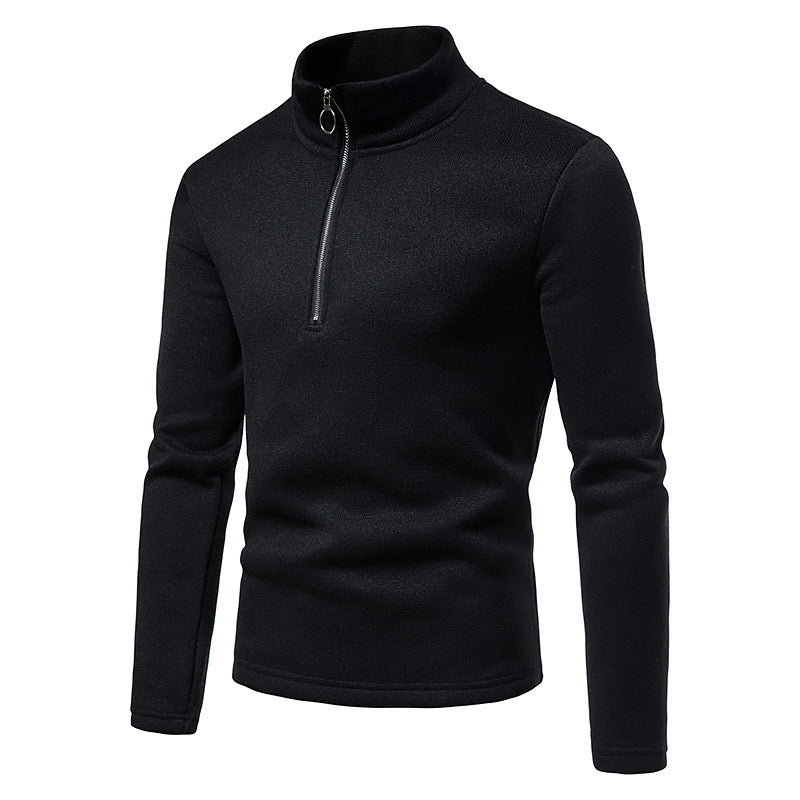 Herren Pullover mit Stehkragen und Reißverschluss EB