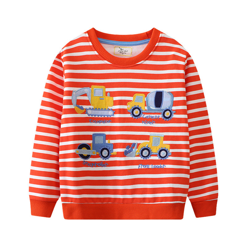 Jungen Sweatshirt mit buntem Baustellenmotiv EB