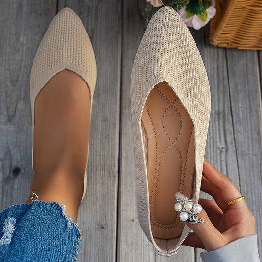 Damen Ballerinas mit kreativem Hahnentrittmuster und flexiblem Fußbett EB