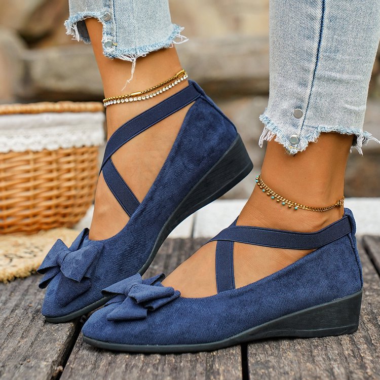 Damen Komfortable Ballerinas mit dekorativer Schleifenapplikation EB