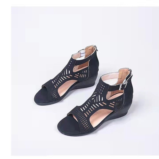 Damen Wedge-Sandalen mit modischem Cut-Out-Design und rutschfester Sohle EB