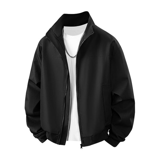 Herren modische Bomberjacke mit elastischen Bündchen und seitlichen Reißverschlusstaschen EB