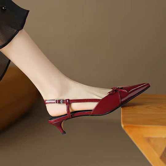 Damen Elegante Slingback-Pumps mit modischem Riemen und feinem Knötchen-Detail EB